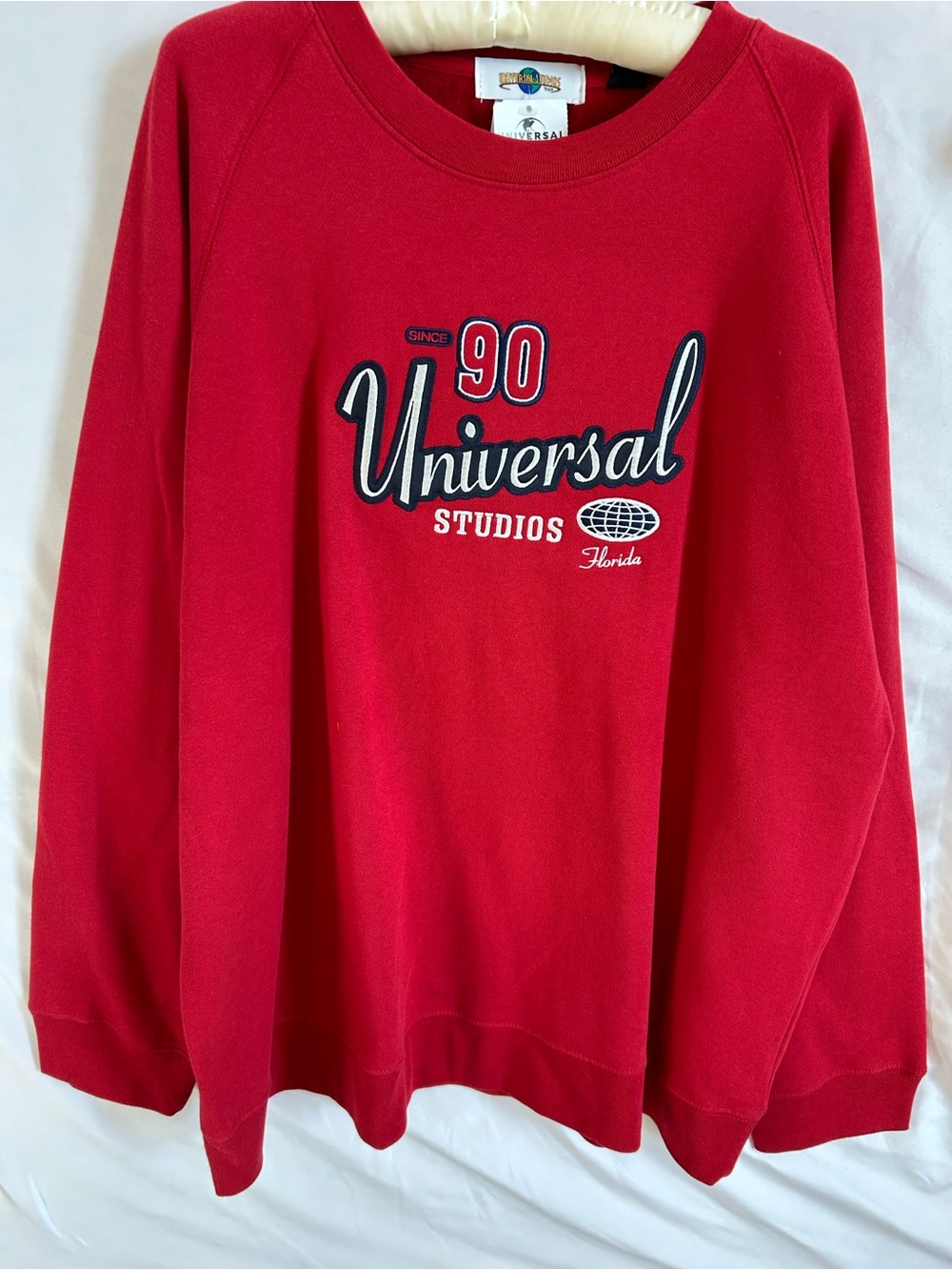 Vintage 90s Universal Studios Florida Sweatshirt Red Crewneck NWT XXL Deadstock